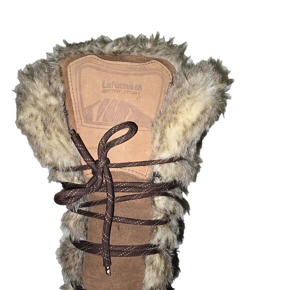 Lafuma Kokta Leather Velvet Feel Warm Fur Winter Snow Boots Brown Sz 6.5 - Picture 5 of 12